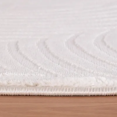 Produktbild von Villa Möbel Sahique moderner Wohnzimmer-Teppich, Designteppich, Boho Muster, Farbe:Creme, Grösse:80x250 cm