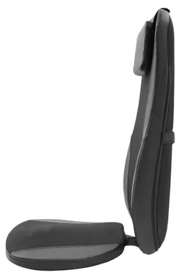Immagine prodotto di Cuscino massaggiante per auto - Dispositivo per massaggio shiatsu alla schiena e alla seduta - Con funzione riscaldante - Sistema a doppia guida - Impastamento e vibrazione - Per casa/ufficio - Nero