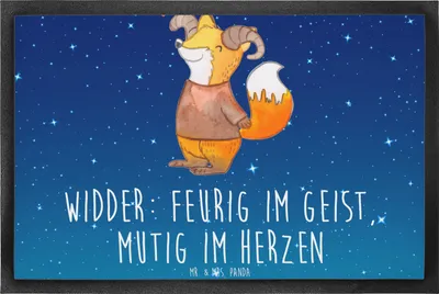 Produktbild von Mr. & Mrs. Panda Schmutzfangmatte Widder Astologie 50 x 75 cm - Sternenhimmel Blau - Geschenk, Schmutzmatte, fußmatte, Tierkreiszeichen, Sternzeichen, Geburtstagsgeschenk