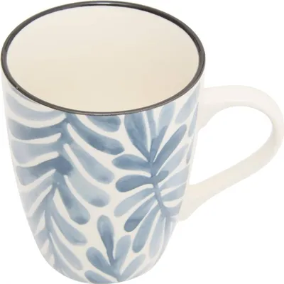 Immagine prodotto di Tazza Umami con motivo a foglie, blu, 31 cl  - Atmosphera, designer d'interni