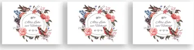 Produktbild von Friendly Fox Hochzeitskarte, Karte zur Hochzeit mit Kranz, Alles Gute zur Hochzeit, DIN A6 Karte inkl. Umschlag (3er Set)