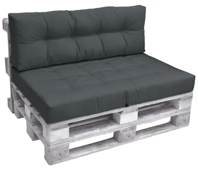 Image de Beautissu Coussins de palette d'extérieur 1x coussin d'assise et 1x coussin de dossier, gris