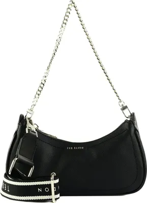 Produktbild von Ted Baker Leder Umhängetasche Schultertasche Laarna Webbing Leather Shoulder Bag Black schwarz