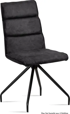 Produktbild von Esszimmerstuhl (4er-Set) Devnet 47x92x60 Schwarz/Anthrazit