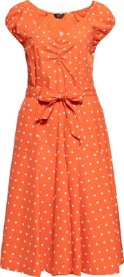 Produktbild von QUEEN KEROSIN Swingkleid Mit Polka Dots All-Over-Print Orange S