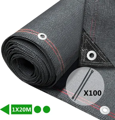 Produktbild von VOUNOT® Zaunblende 1×20m, Sichtschutz Zaun 150 g/m² HDPE Schattiernetz, Anthrazit