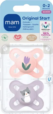 Produktbild von MAM Original Start Silikon 0-2 "Tulpe/Katze" 2 Stück – 6er Vorteilset