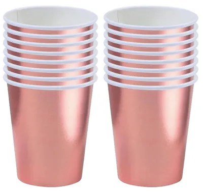 Produktbild von Papier Partybecher Roségold 250ml 16 Stück für Hochzeit & Party