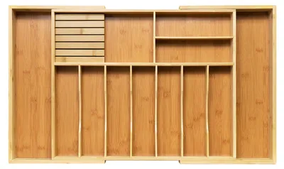 Besteck-Organizer aus Bambus, verstellbar, 52,3–89 cm breit