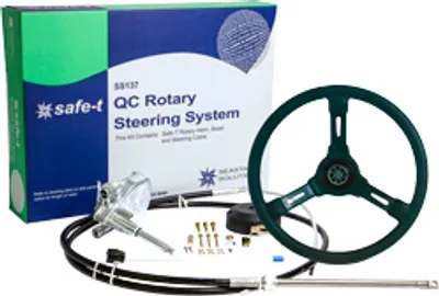Immagine prodotto di Seastar Safe-T Qc Sistema di governo con cavo 21' (6,41 m) + Riviera Steering Wheel Nero