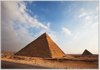 Produktbild von Wallario Wandbild Alte Pyramide in Ägypten, Größe: 70,30 x 100,30 cm, Poster mit weißem Kunststoffrahmen