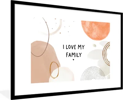 Produktbild von MuchoWow® Gerahmtes Poster Zitate - Sprichwörter - Ich liebe meine Familie - Familie 90x60 cm - Poster mit Schwarzem Bilderrahmen Wandposter Rahmen Foto Bilder - Wanddekoration - Fotos