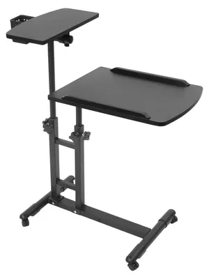 Produktbild von Tragbarer Tattoo Arbeitstisch - Höhenverstellbarer Tätowiertisch - Höhe 57,5–90 cm - Platte 64x40 cm - Belastbar bis 12,5 kg - Klappbar - Schwarz