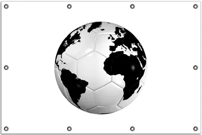 Produktbild von Wallario Outdoor-Poster für Garten oder Balkon, Motiv Planet Fußball, in ca. 80 x 120 cm