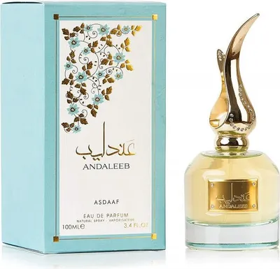 A perfume bottle and its box are displayed against a white background.