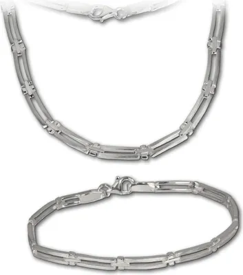 Produktbild von SilberDream Schmuck Set Collier Armband für Damen Trendy matt Silber D2SDS407