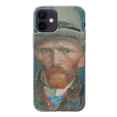 Produktbild von MuchoWow® Handyhülle Schutzhülle Hülle für iPhone 12 Selbstporträt 1887 - Gemälde von Vincent van Gogh Silikon Softcase Handy Hülle - Schutzhülle