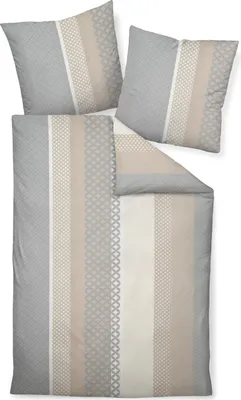 Image de Janine Mako-Soft-Seersucker linge de lit 135X200,80x80 2 pièces TANGO 20043-07-500 sable argenté