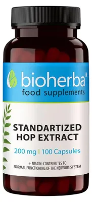 Obrázok produktu pre Chmeľ extrakt 200 mg – 100 kapsúl – Bioherba