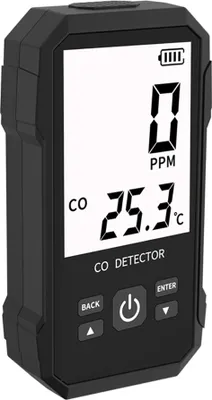 Zdjęcie produktu dla Ręczny detektor tlenku węgla Przenośny miernik stężenia tlenku węgla z testem temperatury i funkcją alarmu dźwiękowego