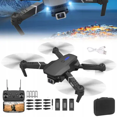 Zdjęcie produktu dla Dron 4K-HD z kamerą – czas lotu: 15 minut, zasięg: 100 metrów, śledzenie lotu, 3 akumulatory