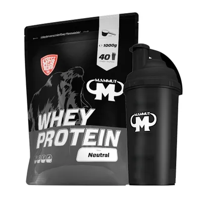 Produktbild von Whey Protein 1000 g Beutel - 40 Portionen Eiweiß + GRATIS Protein Shaker, Geschmack: Neutral