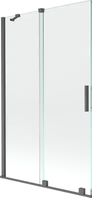 Produktbild von Mexen Velar 2-flügelige Duschwand 110 x 150 cm, transparent, gebürstetes Gun Gray - 896-110-000-01-66