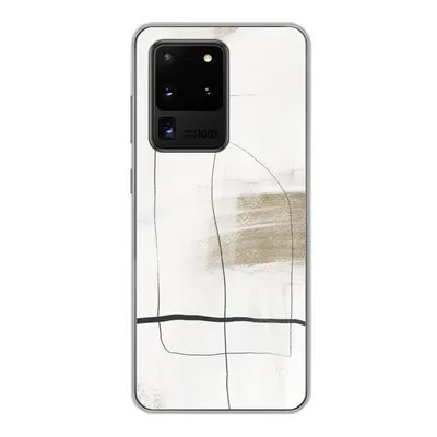 Produktbild von MuchoWow® Handyhülle Schutzhülle Hülle für Samsung Galaxy S20 Ultra Farbe - Minimalismus - Schwarz Silikon Softcase Handy Hülle - Karteninhaber