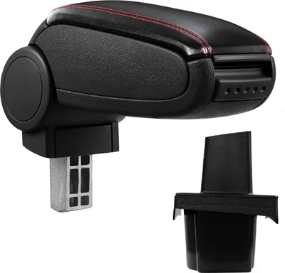 Produktbild von Armlehne Mittelarmlehne Leder Bezug Schwarz / Rot für Skoda Octavia II 2 1Z