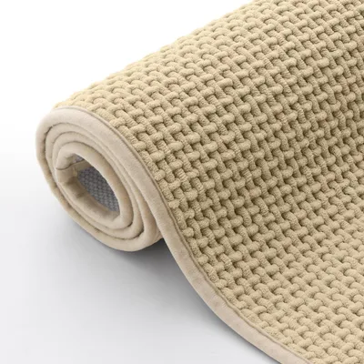 Produktbild von Badematte Chenille rutschfest 60x120 cm Beige weich saugfähig maschinenwaschbar