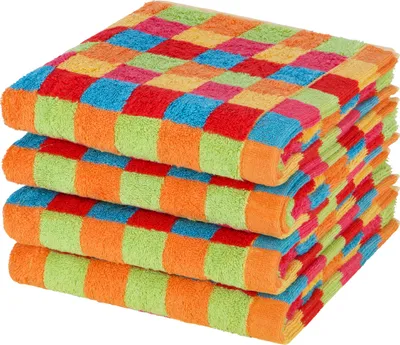Produktbild von Cawö Lifestyle 4 X Handtuch im Set Weich und pflegeleicht, Farbenfrohes Design, Hochwertige Qualität 50 X 100cm
