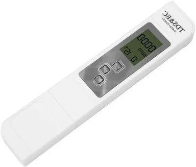 Obrázek produktu pro Tester kvality vody, přenosný, LCD, 0–9990 ppm, 0–80 °C, TDS, EC, teplota