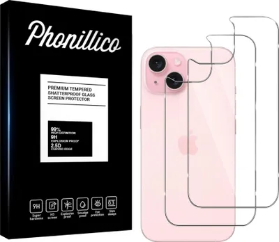 Obrázok produktu pre Zadné tvrdené sklo pre iPhone 15 [2 kusy] Ochranné tvrdené sklo Phonillico®