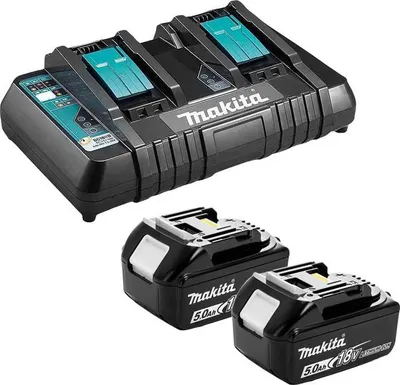 Image de Power Source KIT avec 2x Batteries 5 Ah + Chargeur double DC18RD Makita 18 V