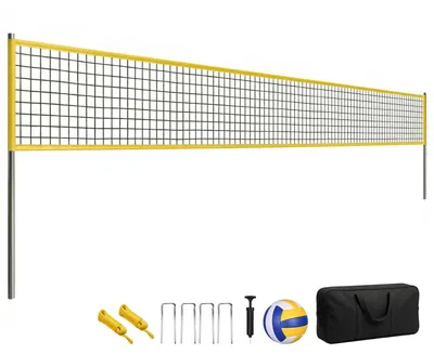 Produktbild von SPORTNOW Volleyballnetz Set Volleyball-Set mit höhenverstellbaren Stahlpfosten