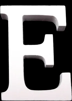 Produktbild von 3D Holzbuchstabe 8 cm, weiß, Buchstaben & Zeichen:E
