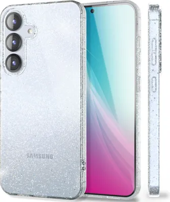 Immagine prodotto di NALIA Custodia glitterata per Samsung Galaxy S25 – Custodia in silicone scintillante – DAZZLIN (trasparente e resistente agli urti) – Marchio di Berlino