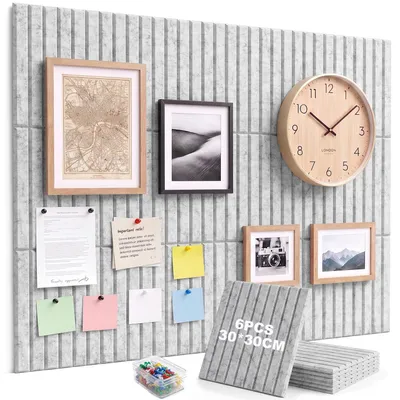 Immagine prodotto di Omgoods - Bacheca in feltro autoadesiva grande, 90 x 60 cm, con 30 puntine