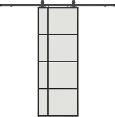 Produktbild von vidaXL Schiebetür mit Beschlag Schwarz 76x205 cm ESG-Glas