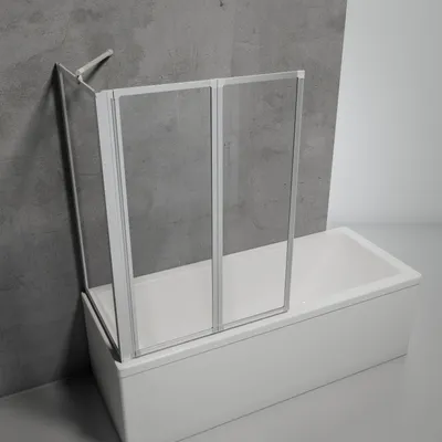 Produktbild von Schulte Duschabtrennung Smart, 3-teilig mit Seitenwand, 129 x 121 cm, 3 mm ESG Klar, Profil Alu-Natur, Seitenwand für eine 68-71 cm Wanne