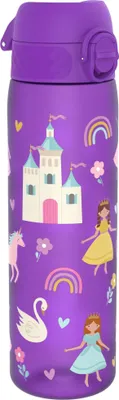 Produktbild von ion8 Trinkflasche, 500 ml, Auslaufsicher, Einhandffnung, Sichere Verriegelung, Splmaschinenfest, BPA-frei, Tragegriff, Klappdeckel, Leicht zu Reinigen, Klimaneutral, Prinzessin Design