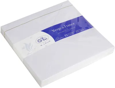Image de Enveloppes VERGÉ rainurées blanc 165x165 mm - 22400L