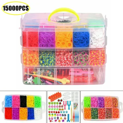 Produktbild von Gummibänder DIY-Bastelset mit Aufbewahrungsbox Kinder-Armbandwebset für Anfänger Junge Mädchen Geschenk