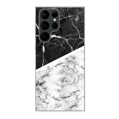 Produktbild von MuchoWow® Handyhülle Schutzhülle Hülle für Samsung Galaxy S22 Ultra Marmor - Schwarz - Weiß Silikon Softcase Handy Hülle - Abbildung