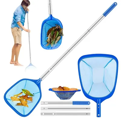 Imagen del producto de Red de limpieza para piscinas - Recoge-hojas para piscinas - Ideal para piscinas, estanques, jacuzzis, fuentes y acuarios grandes - 1 unidad