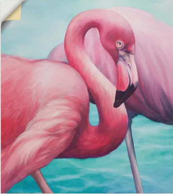 Produktbild von ARTland Wandbild, selbstklebend Flamingo Größe: 40x40 cm