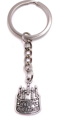 Obrázok produktu pre Onwomania prívesok na kľúče Cake Birthday Surprise Silver Metal Charm Pendant