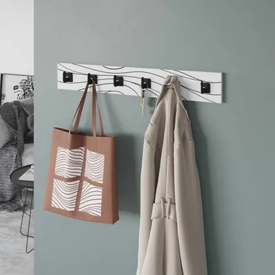 Produktbild von Wandaufhänger Houseland FLOW 63 cm weiß-schwarz