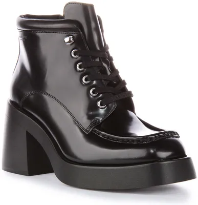 Produktbild von Vagabond Brooke Frauen Schnürung Leder Block Absatz Stiefelette Mit Reißverschluss Schwarz – undefined / Schwarz