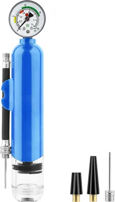 Produktbild von Ballpumpe mit Druckmesser, Dual-Action-Sportballpumpe mit Nadel, Luftaufblas-Handpumpe für Basketball, Fußball